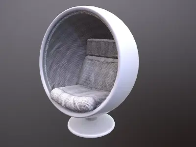 Futuristic Capsule Chair Low-poly 3D model