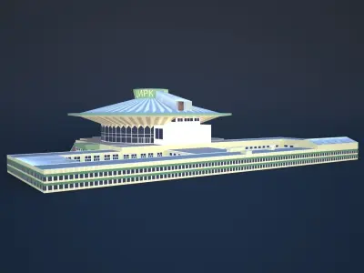 BISHKEK-STATE-CIRCUS circular building Low-poly 3D model