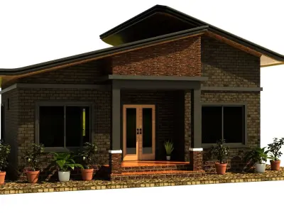 Modern House 002 Low-poly 3D model