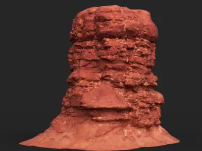 Low poly Sandstone Canyon Cliff 210903 Low-poly 3D model