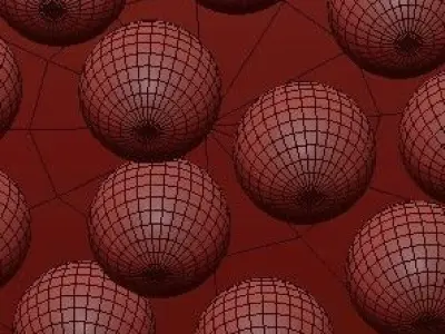 Untitled pendant light with glass balls hanging from it 3D model