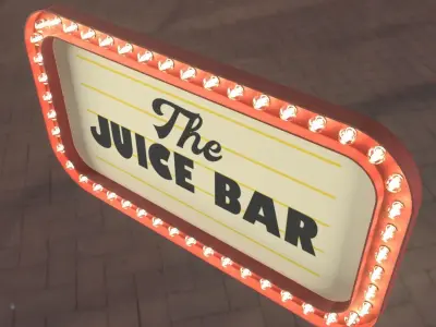 Retro sign THE JUICE BAR 3D model