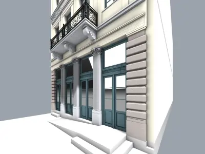 Neoclassical Building Facade 3D model
