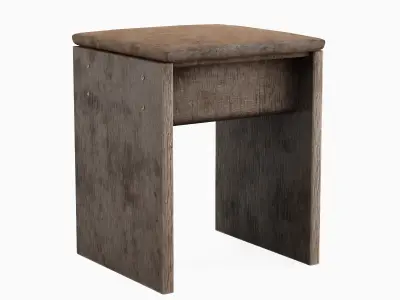 Wooden Stool A 04 Low-poly 3D model