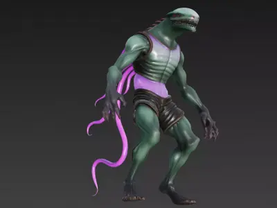 Tentacle Alien Monster 3D model 3D model