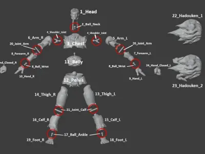 Ryu SFV Articulated Action Figure 3D print model