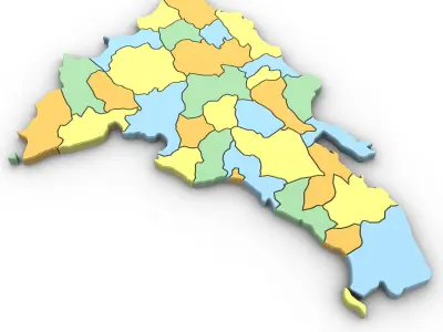 3d Political Map of the Dominican Republic 3D model