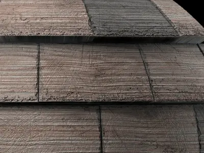 Roof Tile Materials 79- Wooden Roofing Sbsar Seamless Texture