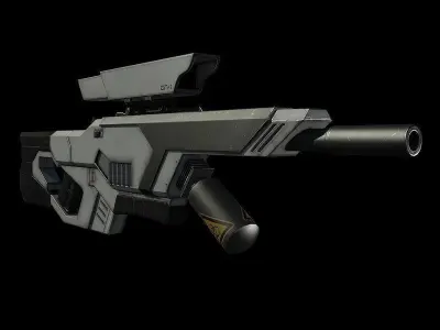 Sci Fi Rifle Low-poly 3D model order