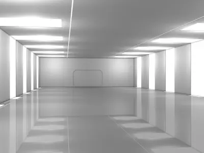 Sci Fi Warehouse Low-poly 3D model