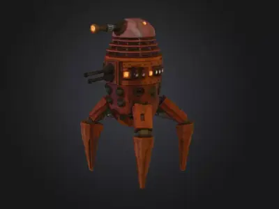 Steampunk Sentinel Low-poly 3D model