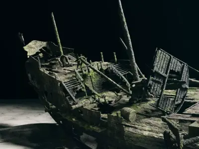 Pirate Ship Wreckage 3D model