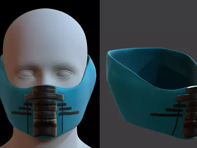 Gas mask helmet 3d model scifi Low-poly  Low-poly 3D model 144