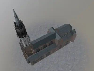 Den Haags Delfts Church Low-poly 3D model
