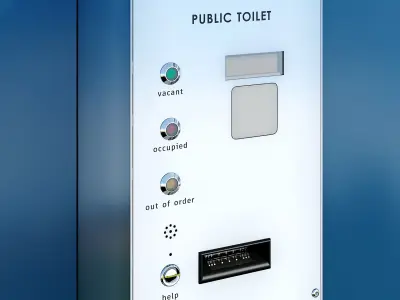 Public toilet round 3D model