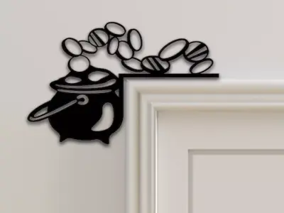 Gold Pot Door Corner Decor 3D print model