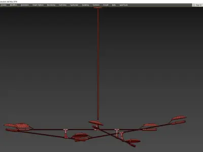 Pendant light BRANCHING DISC 08 07 Low-poly 3D model