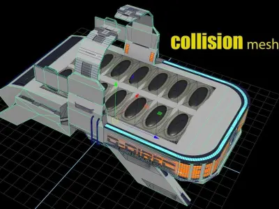 Sci Fi Bed  - Cyberpunk  concept - PBR Low-poly 3D model