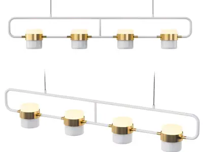 LINEAR hanging lamp with three barrels 3D model