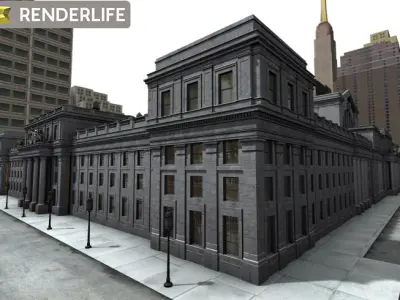 Old Penn station exterior 3D model