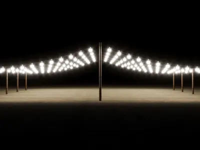 Light Bulb String Low-poly 3D model