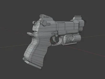 AAA Gun game-ready Low-poly 3D model