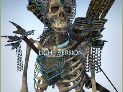 Skeleton Archer Light Version Low-poly 3D model