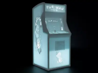 Pac-Man Arcade Cabinet with Lithophane 3D print model