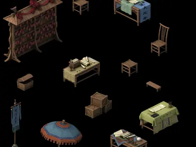 Game Architecture - city - Book Beach 02 3D model