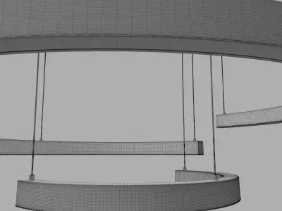 Modern black chandelier for unusual interiors 3D model
