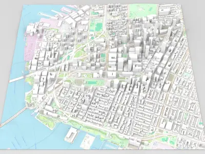 Cityscape Broolkyn New York United States  3D model