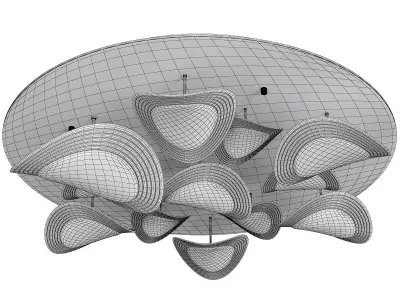 MAURINE gold leaf ceiling light Low-poly 3D model