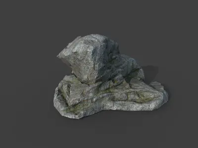 Cliff Rock 2-3 Low-poly 3D model