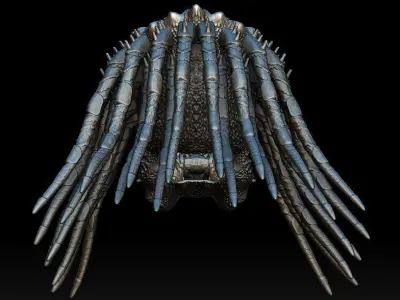 Assassin predator head with dreads  3D model