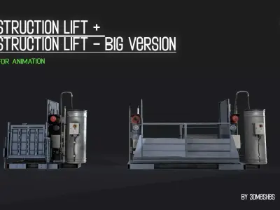 Construction Lift and Construction Lift BIG Version  Low-poly 3D model