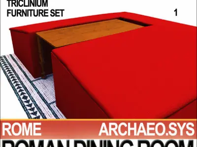 Ancient Roman Dining Room A Collection and VFX 3D model