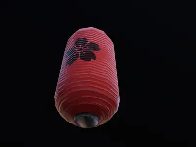 lantern paper hanging Low-poly 3D model