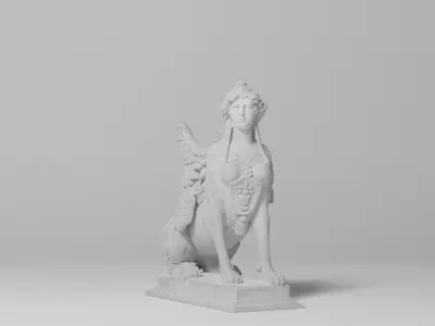 Sphinx Belvedere Sculpture VR AR Mobile-ready Game-ready Low-poly 3D model