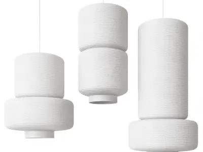 William Rice Paper Lamps 3D model
