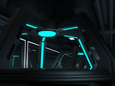 4 Sci Fi Rooms Sets 3D model