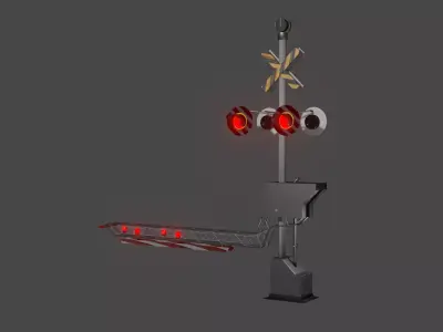 Train stop light -mechanical  - Cancela Mecanica de Trem 3D model