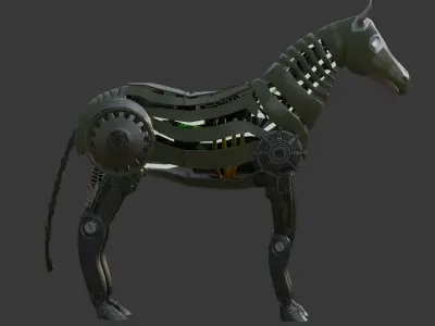 Sci-fi robot horse 3D model