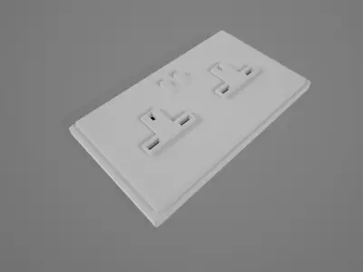 UK Electrical Outlet  Free low-poly 3D model