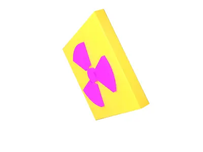 Radiation Symbol v3 003 Low-poly 3D model