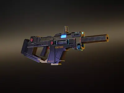 PBR-Sci-Fi Weapon Pack v1-Game Ready Low-poly 3D model
