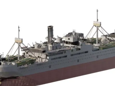 WW2 US NAVY HEAVY ARMED TRANSPORTER 3D model