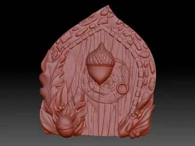 Wooden door 3D print model