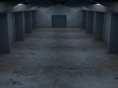 Sci Fi WareHouse 3D model 10
