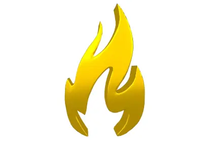 Fire Symbol v3 012 Low-poly 3D model