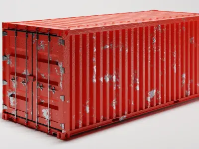 Red Shipping Container 3D model